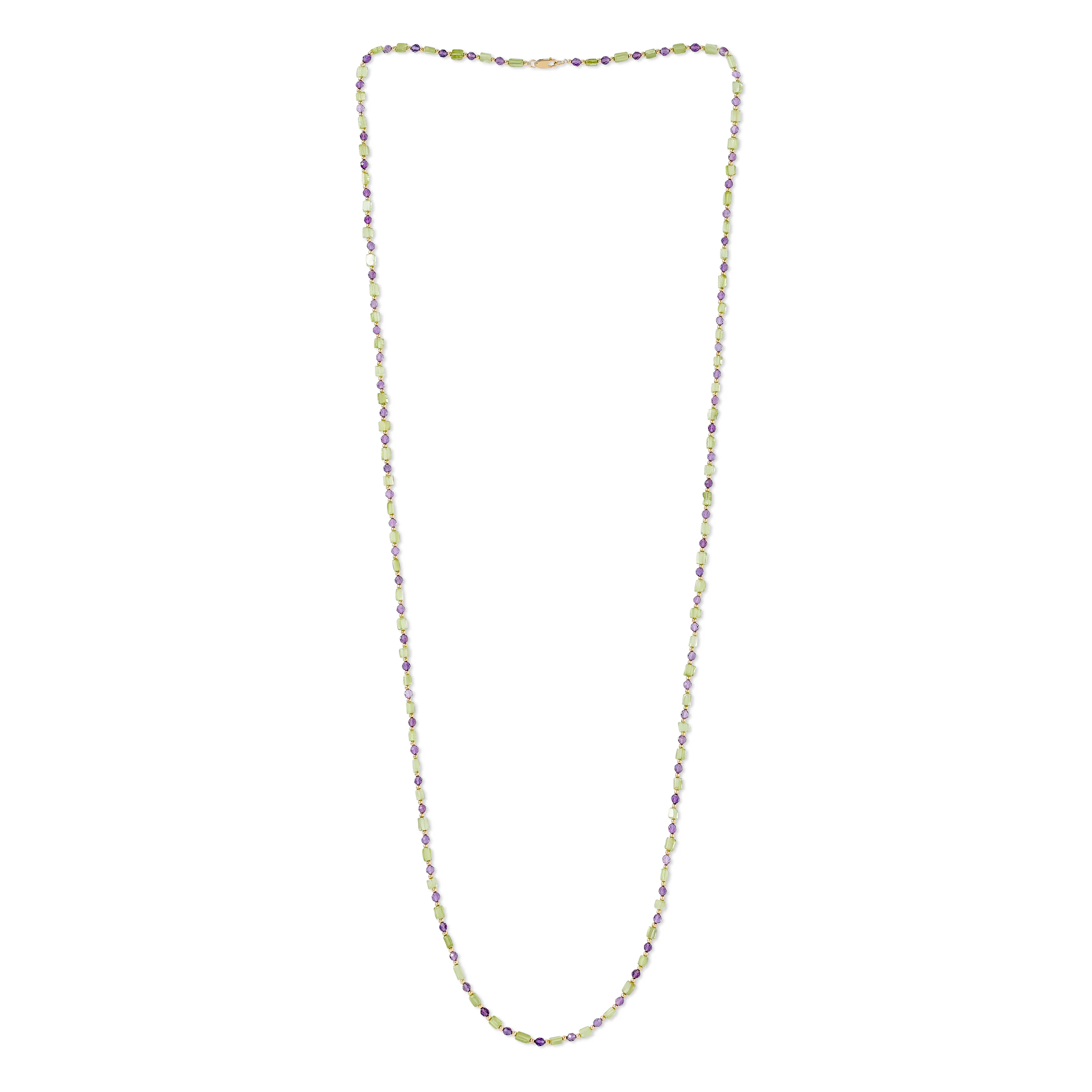 Clara long fine peridot & amethyst necklace - Image 2