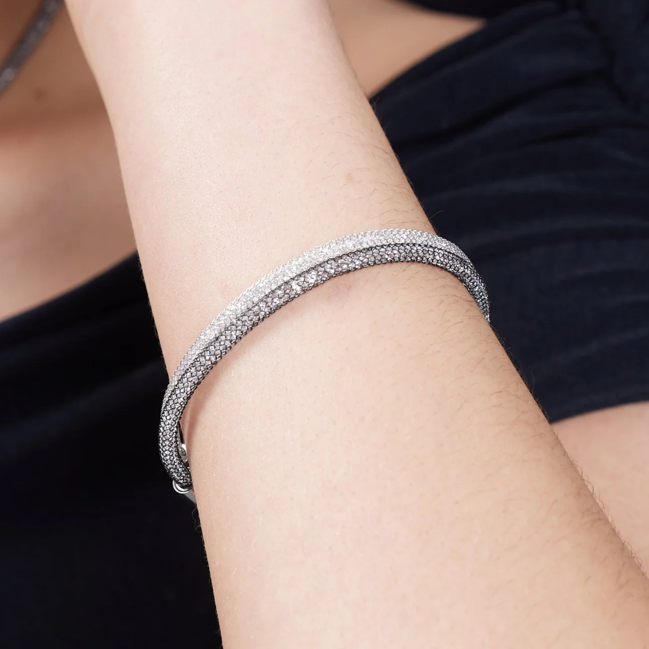 Credo silver mesh crystal bracelet - Image 4