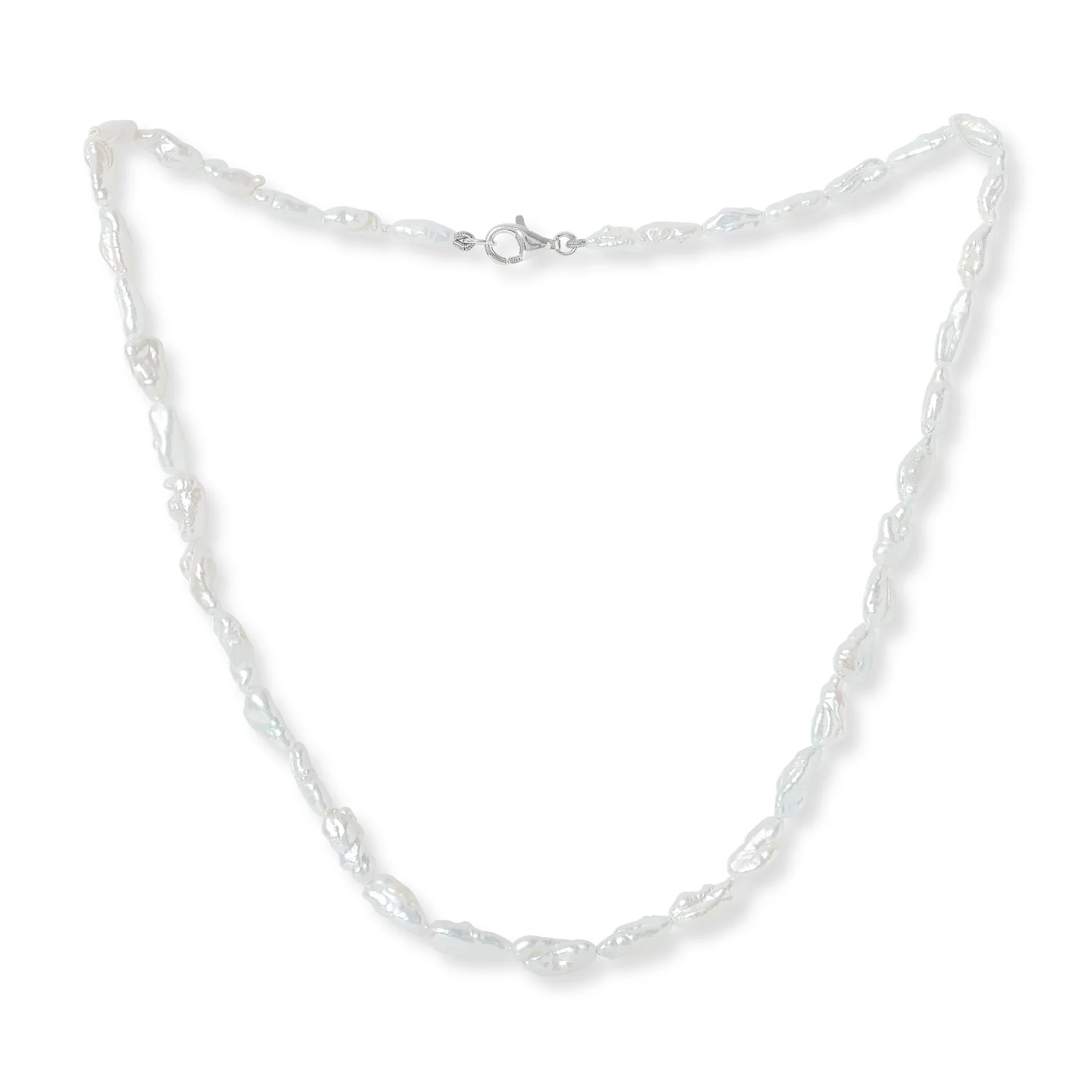 Decus fine keishi pearl necklace with silver clasp