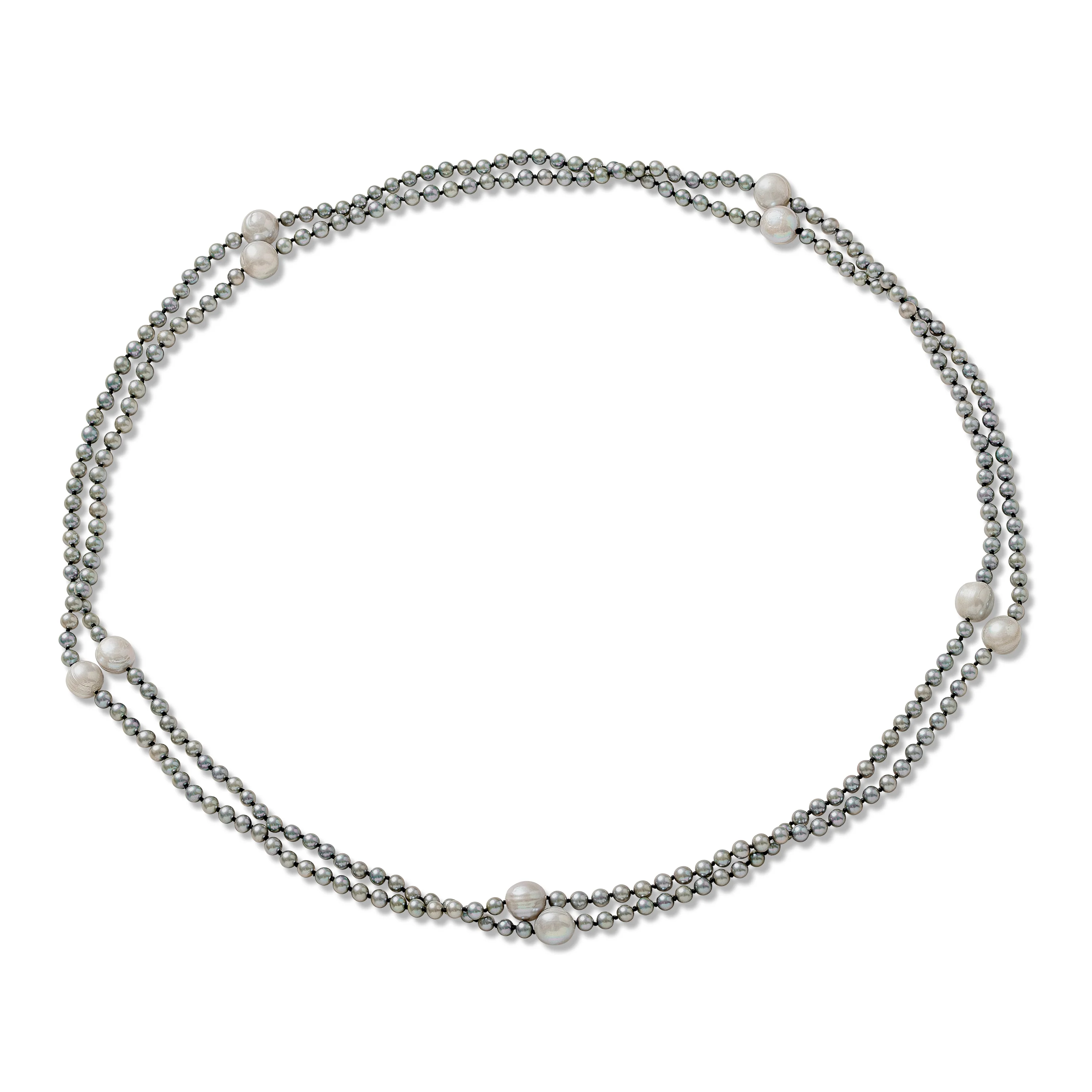 Gratia grey cultured sea pearl loop necklace