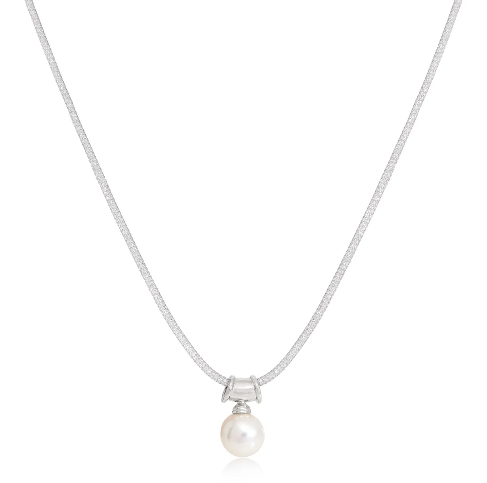 Credo silver mesh collar necklace - Image 2