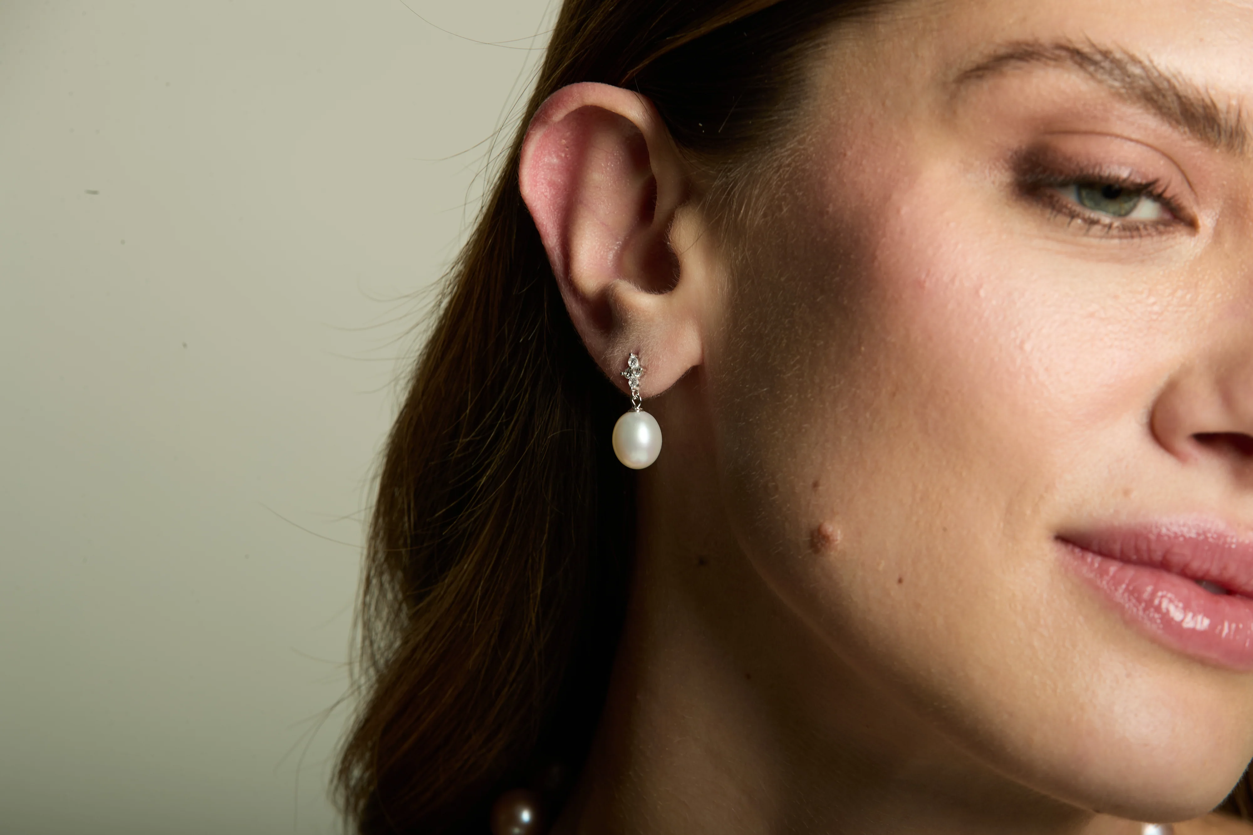 Stella Sparkle Cubic Zirconia Drop Earrings With Cultured Freshwater Pearls - Image 2